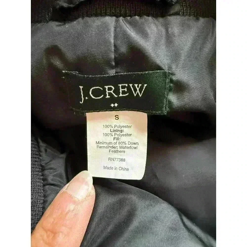 J. Crew Down Filled Black Puffer Jacket Vest Women’s Size Small